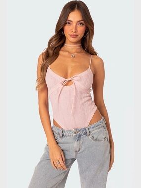 Edikted Lacey Knit Cut Out Bodysuit